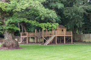 children's tree house and play area
