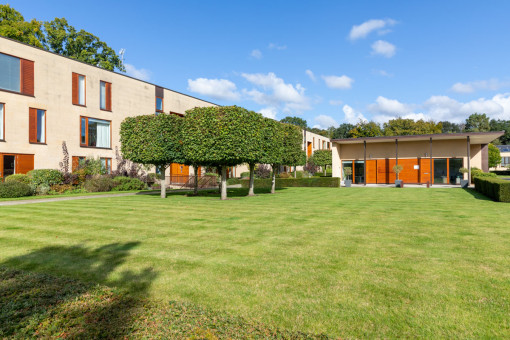 Perfectly mown lawn within large grounds