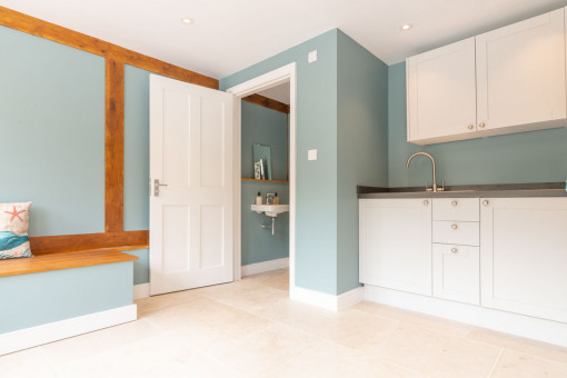 Cloakroom and kitchen in pool house