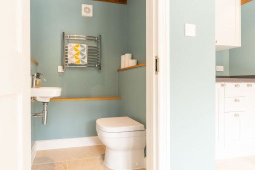 Small cloakroom in pool house