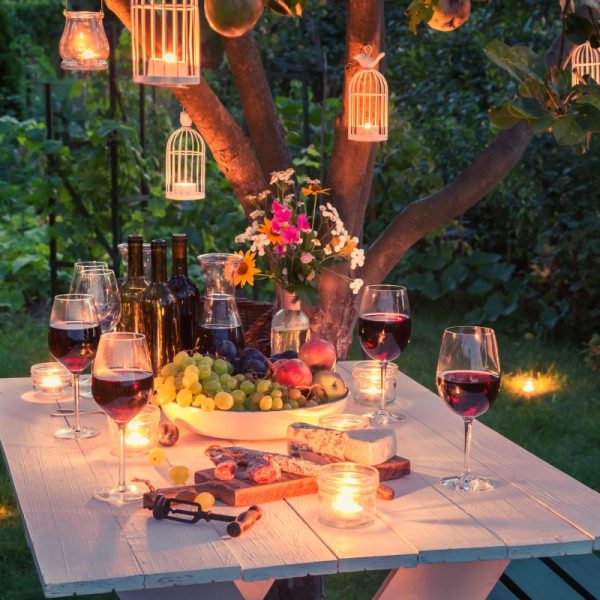 garden lighting over table